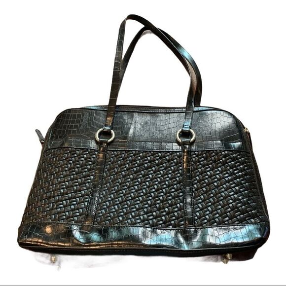 Coldwater Creek Handbags - COLDWATER CREEK Laptop Bag Tote Black Faux Leather